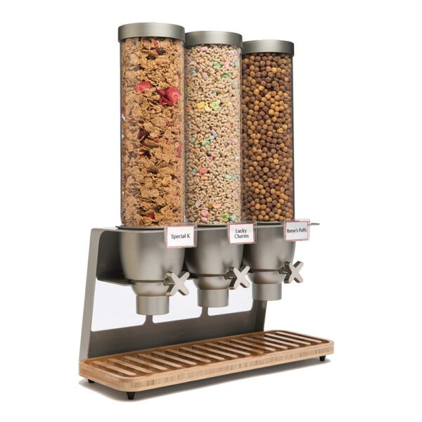 EZ-SERV® Three-Container Table Top Dispenser With Bamboo Tray (1.3